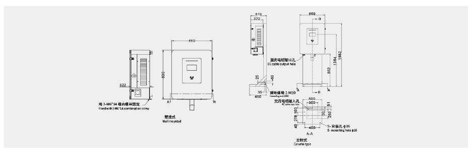 Wall mounted and column type DC charging pile插图2